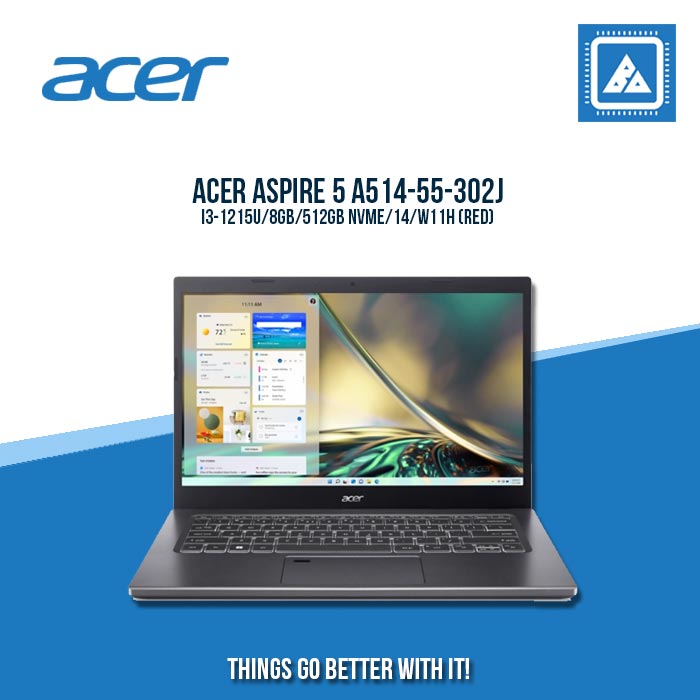 ACER ASPIRE 5 A514-55-302J I3-1215U/8GB/512GB NVME | BEST FOR STUDENTS LAPTOP ACER ASPIRE 5 A514-55-302J I3-1215U/8GB/512GB NVME | BEST FOR STUDENTS LAPTOP